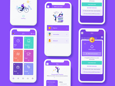 Language Learning app app ui app ui ux educational app ios app language learning learning app simple app