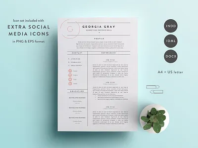 Resume Template 3 Page | CV Template clean resume creative resume curriculum vitae cv template download free modern modern resume professional resume resume template template