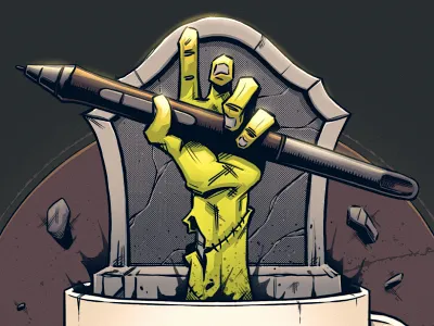 Time to Kick A$$ 🧟‍♂️☕️ art artwork cartoon coffee comic cup dark design digital art fun graphic graphic design gravestone illustration photoshop stylus texture undead wacom zombie