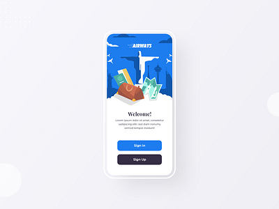 Day 02 | Airways App Login 10ddc airways appuidesign clean ui design illustration inspiration ios app login mobile app mobile ui modern photoshop signup ui uichellange uidesign ux ux ui uxdesign