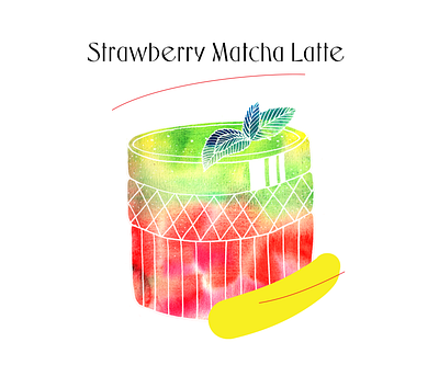 Drink Advertisement for a Cafe design food and drink food illustration hand drawn illustration menu watercolor