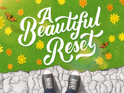A Beautiful Reset digital illustration lettering nature portugal