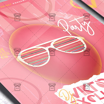 Pink Party - Flyer PSD Template pink psd