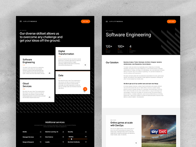 Infinity Works Internal Pages black branding clean minimal slick texture ui ux webdesign website white