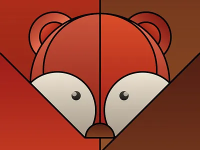 Graphic design minimal posters of animal faces, based on circles art background black and white brand brand design branding design digital art fox graphic design graphics illustration poster prints vector yianart.com