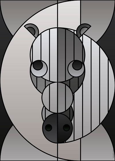 Graphic design minimal posters of animal faces, based on circles animinimal art background branding design digital art graphic design horse illustration poster prints vector yianart.com zevra