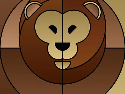 Graphic design minimal posters of animal faces, based on circles art background branding digital art graphic design graphics illustration lion poster vector yianart.com