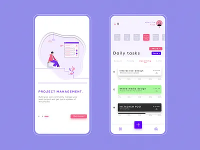 Task management ui app design flat icon illustration minimal typography ui ux