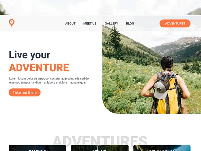 Adventures Homepage UI - Free PSD adobe photoshop adventure design designer dribbble free psd homepage homepage design homepagedesign mravinash trending ui