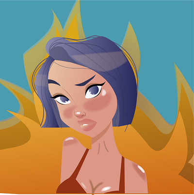 Girl is on fire art artwork character characterart characterdesign design illustration vector