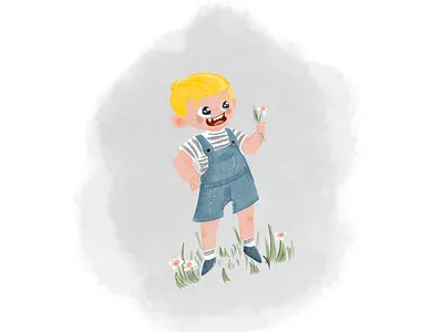 Gentleman art character character concept characterdesign childrens illustration digital painting digital2d flower illustration illustration art ipadproart little boy procreate art procreatedrawing
