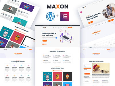 Maxon – Free Creative agency WordPress Theme agency ajax corporate theme creative download download theme elementor free free theme freebie web design web developement wordress