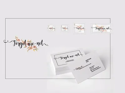 Forget me-not branding design feminine design graphic design handmade illustration logo logo design concept sticker design watercolour illustration