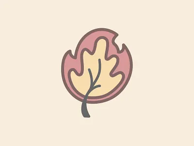 Burnt Oak branding burn fire flame identity illustration leaf logo oak oak tree pub tree