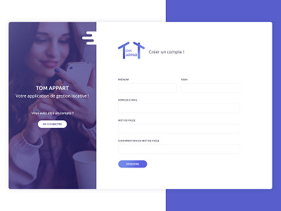 Tom Appart Register app app design branding design icon logo typography ui ui design ux