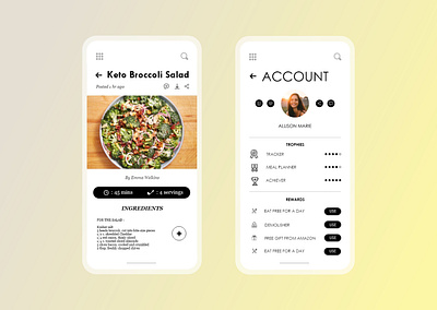 Nutrition Tracking App adobe xd app app design design dribbble figma food food app food app ui health health app mobile app mobile app design mobile ui nutrition nutrition app profile page ui ui design ux design