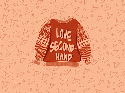 Love Second Hand! illustration procreate pullover secondhand sweater thrift