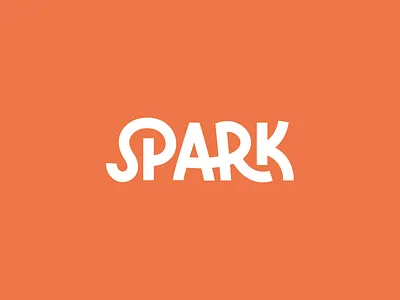 SPARK branding logo logotype monoline orange typography wordmark
