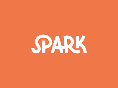 SPARK branding logo logotype monoline orange typography wordmark