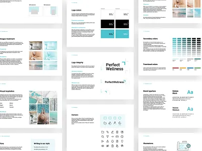 Brand book for Perfect Wellness brand design brand guidelines branding design logo new york visual identity visual inspiration wellness