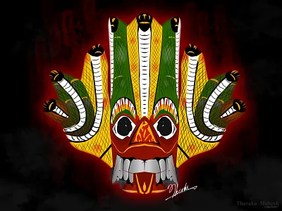 Sri Lanka Traditional Mask design illustration mask masks sri lanka sri lanka traditional mask sri lanka traditional mask tharaka mahesh vector