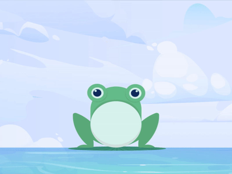 Happy frog animation frog illustration jump motion