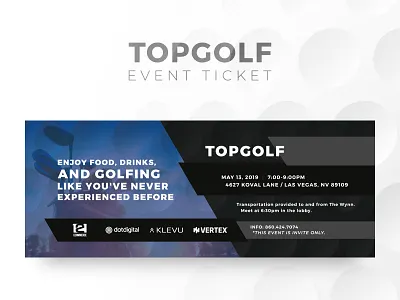 TopGolf - Event Ticket design event golf graphic graphic design print printing printing material texture ticket