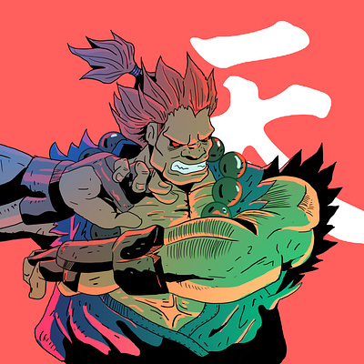 Akuma akuma animation design flat illustration muslim pakistan pakistani street fighter streetfighter vector