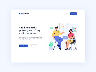 Landing Page 6 Using Hedvig Office Illustrations app design flat illustration landing page layout office ui user interface ux website