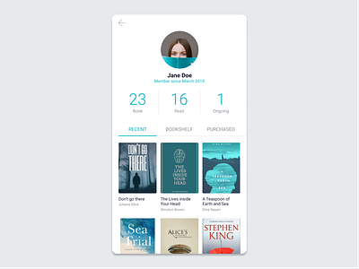 Daily UI :: 006 - User Profile app dailyui design mobile reading reading app ui