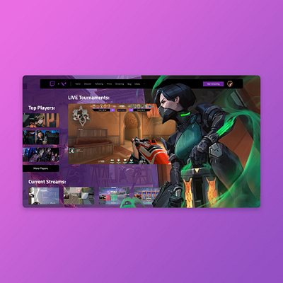 Twitch X Valorant || Twitch Concept Design broken grid brokengrid design flat gaming modern ui ux valorant web website