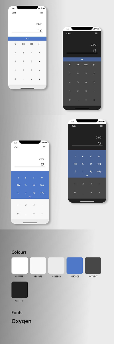 Mobile Calculator application calculator calculator ui dailyui dark mode darkcalculator mathematics uiux ux