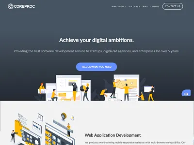 COREPROC Website ui ui design web design