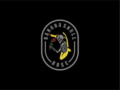 Banana Skull Rose banana banana logo character illustration ilustrator logo modern logo rose rose logo skull skull logo t shirt t shirt design
