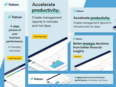 Google Display Ads | Remarketing | FathomHQ ads ads banner ads design banner banner ad branding design display ad fintech free trial google ads google adwords isometric illustration lead gen marketing retargeting typography