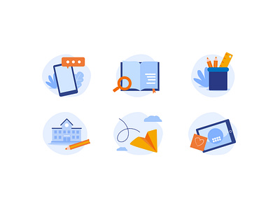 Educational projects icons branding design education education app icons icons design iconset illustration school ui ui design vector