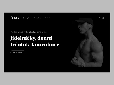 Fitness Coach Landing Page black black and white clean dark ui fitness landing page minimal ui website