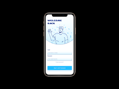 Sign in / Login - App Daily UI Challange - Day One app blue dailyui day1 form illustration log in login minimal mobile signin signing simple ui uichallange uiux ux welcome