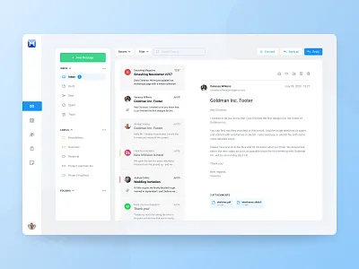 Mail Client app clean dashboard desktop email figma inbox interface jakob treml light mail messages outlook simple ui ux