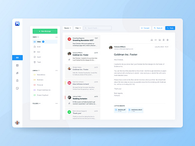 Mail Client app clean dashboard desktop email figma inbox interface jakob treml light mail messages outlook simple ui ux