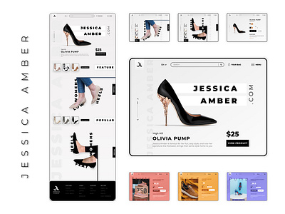 Jessica Amber Footwear Website Concept brand branding design footwear footwear design footwear website icon logo typography ui ux web web design website website design