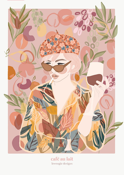 Cafe au Lait art card design graphic design illustration illustrator logo minimal poster poster art