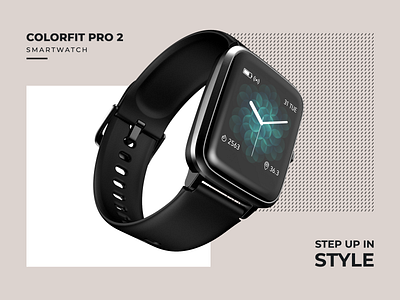 Colorfit Pro 2 ad adobe adobe illustrator adobe photoshop advertisement advertising concept design flat graphic design smartwatch typography