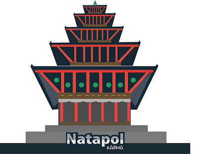 Natapol Temple Nepal branding design flat flat design font himalayas illustration illustrator karma kathmandu minimal natapol nepal temple ux vector