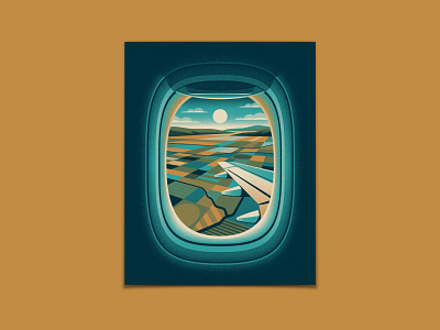 Window Seat Series airplane airplane window beach city dan kuhlken dkng dkng studios farm farmland geometric illustration island mainland nathan goldman poster screen print silkscreen texture vector window seat