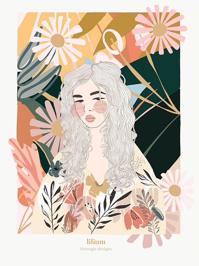 Lilium art card design graphic design illustration illustrator poster poster art vector website