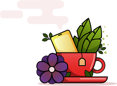 A cup of tea icon illustration vector