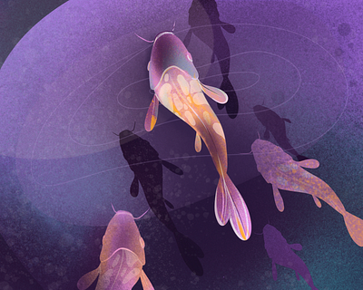 King carps koi aplication app art branding design dribbble illustration mobile ui web