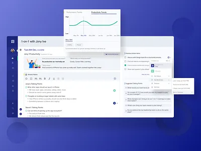1-on-1 Dashboard: For building Communication and Transparency card card design cards communication dashboard dashboard design dashboard ui design employee engagement figma manager saas ui