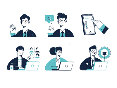 Office people illustration business character character design characters design face icons set illustration illustration 2d illustrator man office procreate set vector art web woman work